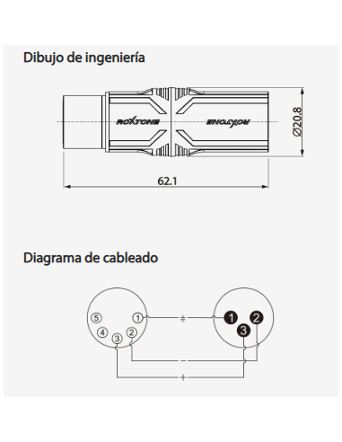 RA5XF3XM ADAPTADOR METÁLICO CIRCULAR 5P XLR...