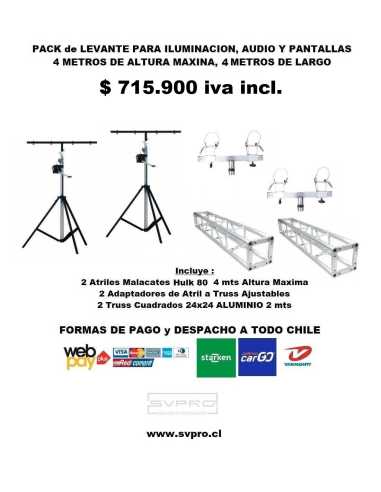 KIT MONTAJE 24X24 4MTS + ATRILES HULK 80 +...