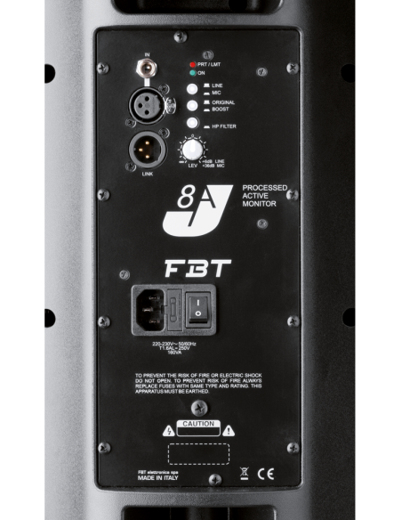 FBT J8A - Altavoz activo 250 watts - 124dB - 8"