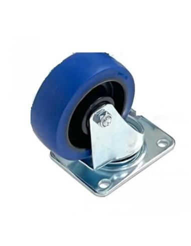 RUEDA GIRATORIA AZUL 100MM SIN FRENO