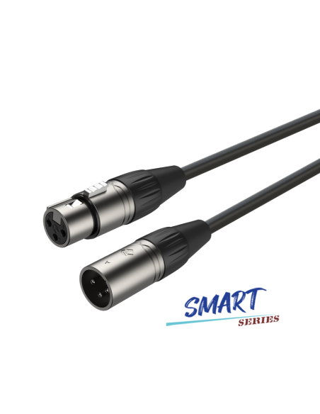 SDXX100L0015-BU Cable DMX permanente serie inteligente DMX001, RX3FP-NT - RX3MP-NT, 1,5 m ROXTONE