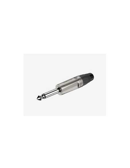 RJ2P-NN Conector mono Roxtone de 6,3 mm con carcasa niquelada y contactos niquelados
