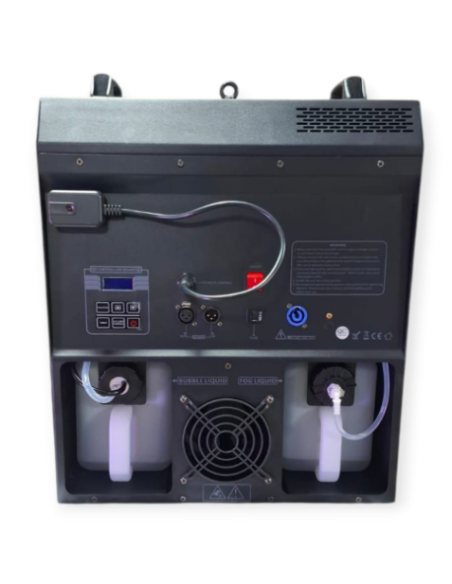 MÁQUINA DE BURBUJAS CON HUMO. LED DE COLORES. INCLUYE CASE.