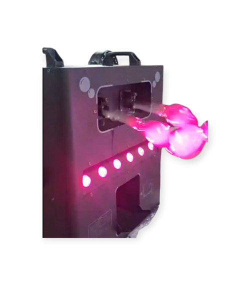 MÁQUINA DE BURBUJAS CON HUMO. LED DE COLORES. INCLUYE CASE.