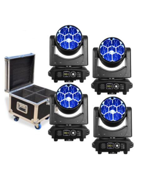 BD-LM0740K KIT X4 LED 7x40W ZOOM B-EYE + FLIGHT CASE