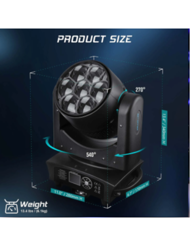 BD-LM0740K KIT X4 LED 7x40W ZOOM B-EYE + FLIGHT...