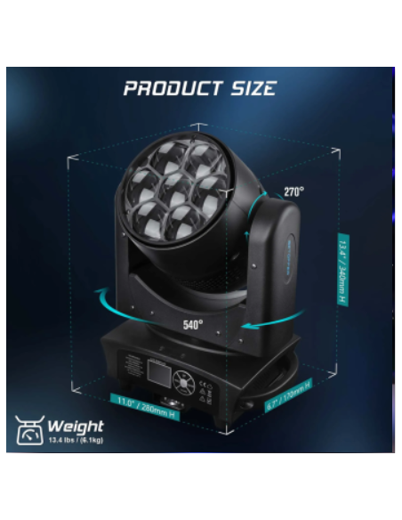 BD-LM0740K KIT X4 LED 7x40W ZOOM B-EYE + FLIGHT CASE