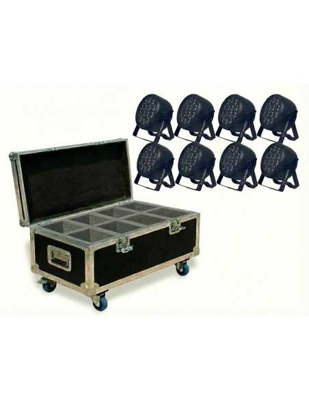 KIT DE 8 UNID. PAR LED DE ALUMINIO 210W 14X15W LUMINA 210 en CASE