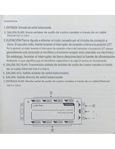Extensor Balanceado RJ de 4 canales de Audio