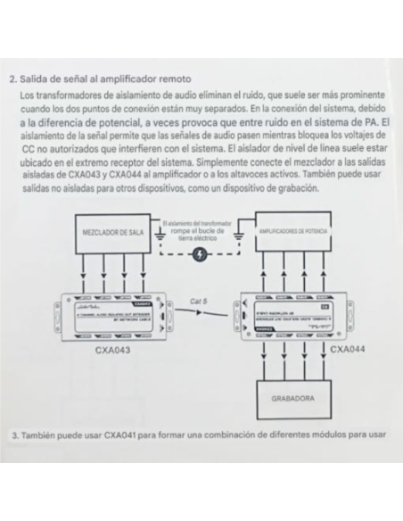 Extensor Balanceado RJ de 4 canales de Audio