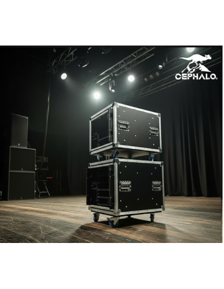 CASE RACK PRO 8U MADERA c/RUEDAS / APILABLE / CIERRE RÁPIDO / SISTEMA SLAM