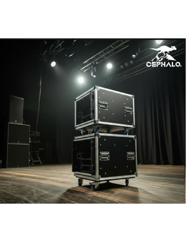 CASE RACK PRO 10U MADERA c/RUEDAS / APILABLE /...