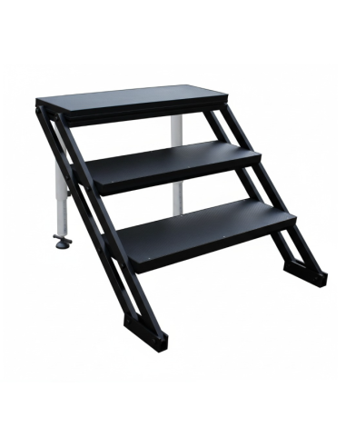 A-46 ESCALERA 3 PELDAÑOS ALUMNIO COLOR NEGRO
