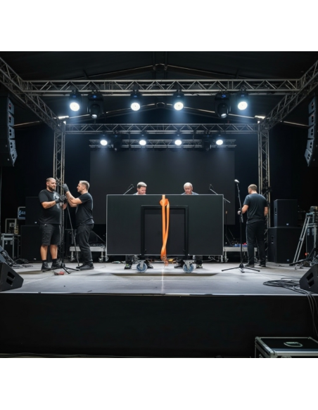 Plataforma rodante en forma de L para escenario YAORA
