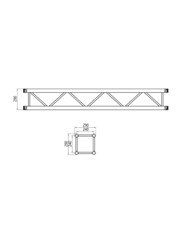 BT-05MT TRUSS ALUMINIO 29X29 0,5 M. 3MM BIG TRUSS