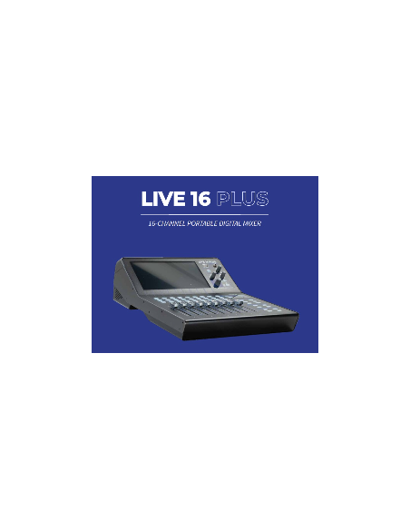 LIVE 16 PLUS MIXER DIGITAL 24 CANALES DSP, 16 ENTRADAS FÍSICAS, PANTALLA TÁCTIL Y FADERS MOTORIZADOS