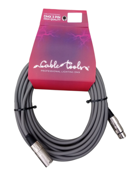 CT-DMX3-20 CABLE DMX GRIS 20 MTS CONECTOR METALICO 3P