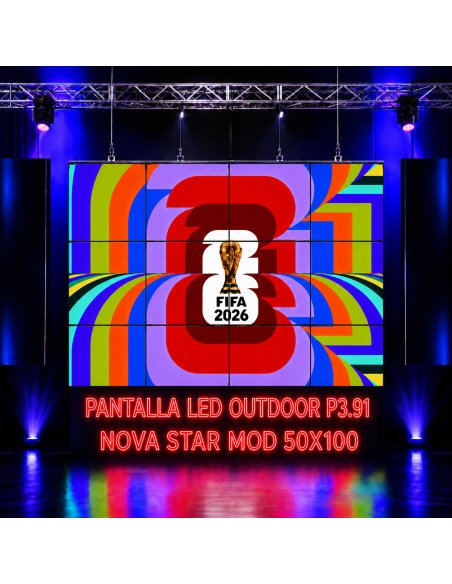 PANTALLA LED OUTDOOR P3.91 de 3X2 METROS NOVASTAR 50X100 MOD.