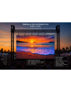 PANTALLA LED OUTDOOR P3.91 de 4X3 METROS NOVASTAR 50X100...