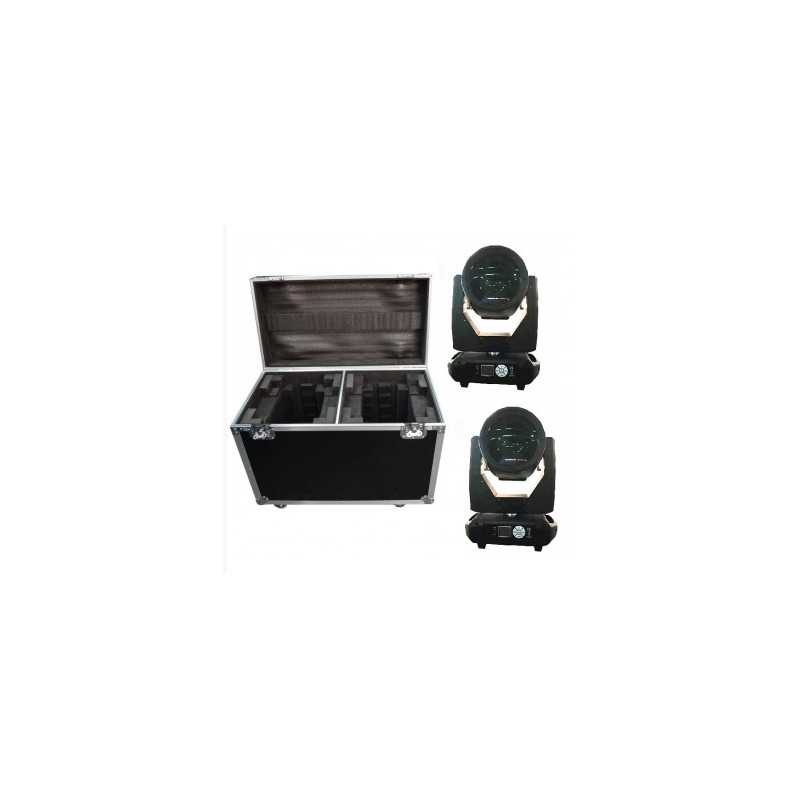 KIT 2 X LED BEAM 150W MOVING HEAD + FLIGHT CASE