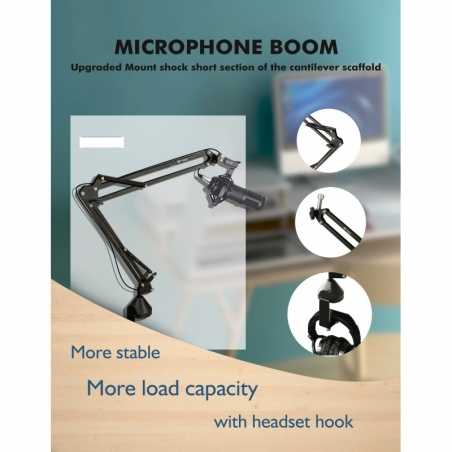 Brazo de Microfono profesional con soporte de brazo de Microfono adaptador de metal