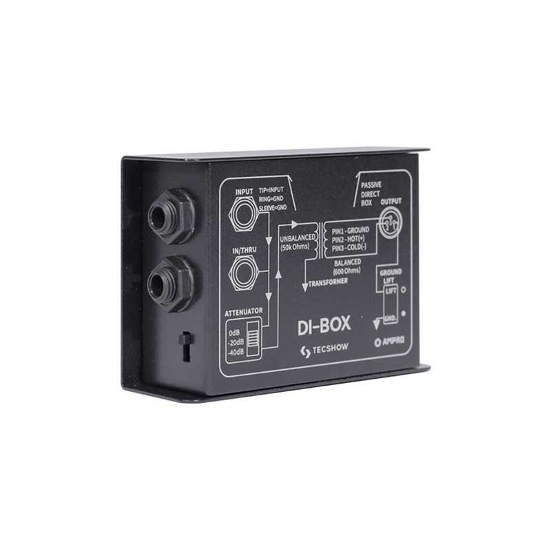CAJA DIRECTA PASIVA DI-BOX TECSHOW 2 Plug 1/4 Mono y un conector XLR"