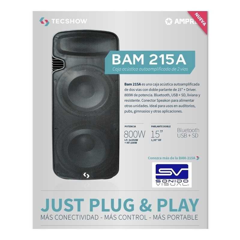 Parlante Activo Concert Bam215a 800W Bluetooth, USB + SD