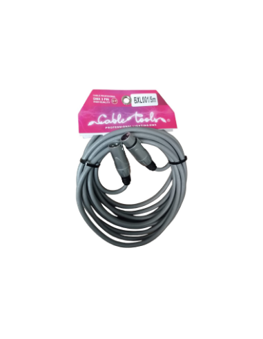 CABLE DMX GRIS SVPRO 5 MTS CONECTOR METALICO 3P