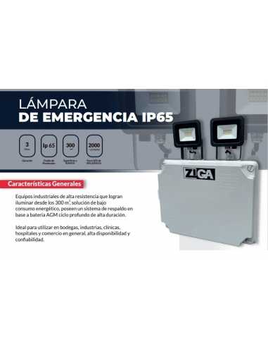 LAMPARA DE EMERGENCIA INDUSTRIAL IP65 SERIE EX-1