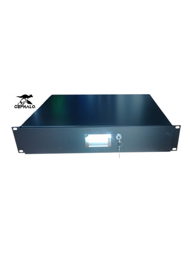 GAVETA 2U PARA RACK CON LLAVE